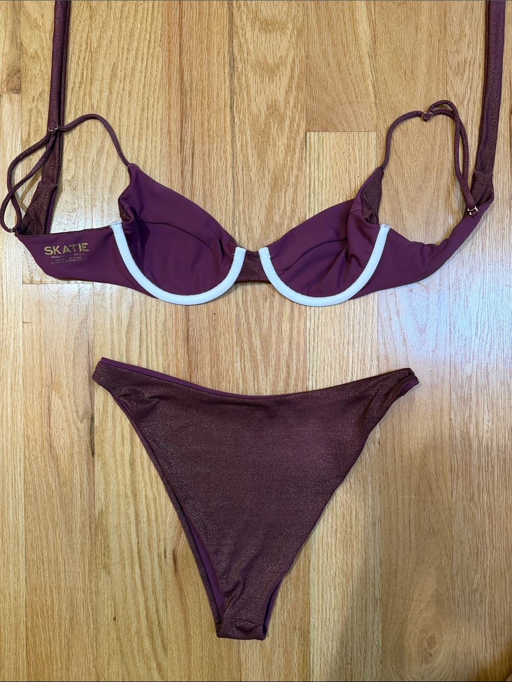 Skatie Shimmery Plum Underwire Bikini Set - Picture 2 of 4